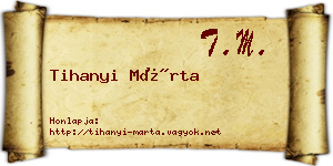 Tihanyi Márta névjegykártya